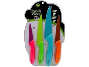 JOGO C/4 FACAS COLORIDAS  3,5