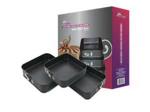 JOGO 03 FORMA METAL AANTE-ADERENTE QUADRADA FUNDO-REMOVIVEL