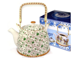 CHALEIRA PORCELANA C/INFUSOR 900ML CB BAMBU