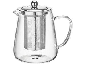 CHALEIRA VIDRO 750ML C/INFUSOR INOX