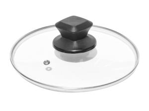 TAMPA VIDRO 14CM  PARA PANELA COM PEGADOR BAQUELITE