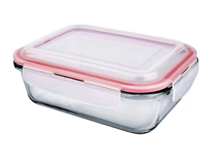 POTE VIDRO HERMETICO RETANGULAR 370ML