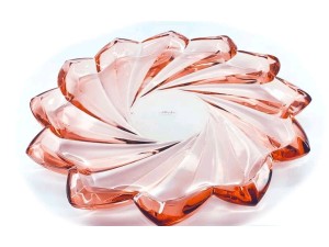 PRATO VIDRO 33CM ROSÉ VICTORIA