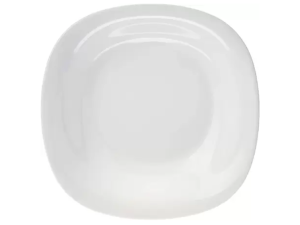 PRATO VIDRO SQUARE 21,5CM BRANCO FUNDO