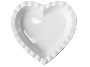 TRAVESSA CERAMICA 27X25CM CORACAO ONDULADA