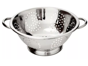 ESCORREDOR MASSA INOX 28CM C/ALCA+BASE