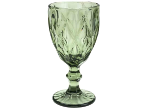 JOGO 6 TACA VIDRO 330ML DIAMOND VERDE