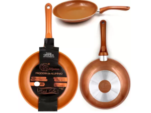 FRIGIDEIRA 16CM COBRE REVESTIMENTO CERAMICO CABO ANTITERMICO