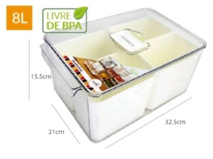 ORGANIZADOR ACRILICO 32X21X15CM C/TAMPA+DIVISORIA