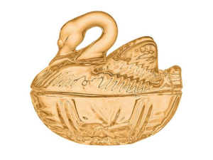 BOMBONIERE VIDRO 12CM CISNE AMBAR