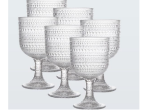 JOGO TACA VIDRO PEROLA 390ML 6PCS CLEAR