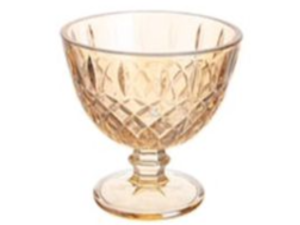 JOGO 6 TACA VIDRO 300ML SOBREMESA AMBAR GRANADA