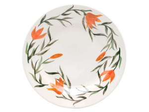 PRATO CERAMICA 21,5CM FUNDO LIRIOS