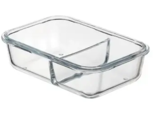 POTE VIDRO HERMETICO  630ML C/DIVISAO PRETO