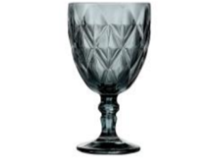 JOGO 6 TACA VIDRO 330ML DIAMOND CINZA