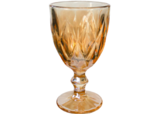 JOGO 6 TACA VIDRO 340ML DIAMOND DOURADA