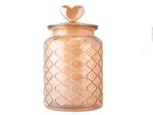 POTE VIDRO AMBAR-CORACAO 900ML