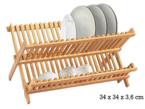 ESCORREDOR DE PRATOS BAMBU 34X34CM