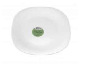 PRATO VIDRO QUADR 20CM BRANCO