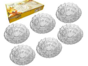 JOGO 6 BOWL VIDRO 280ML + 6-PRATO VDO