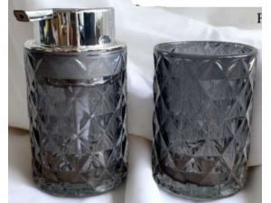 KIT 02 BANHEIRO VIDRO DIAMOND FUMÊ