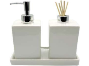 KIT 03 BANHEIRO PORCELANA C/DIFUS+BANDEJA