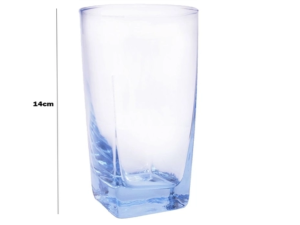 JOGO 6 COPO VIDRO 320ML QUADR AZUL