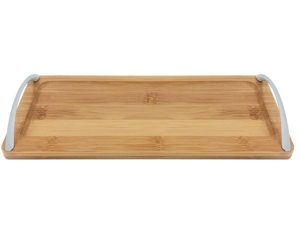BANDEJA BAMBU 34X12CM C/ALCA METAL