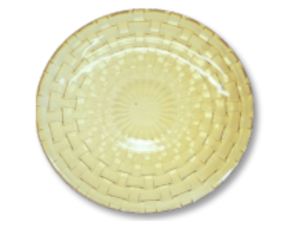 PRATO VIDRO 25CM AMBAR DOURADA