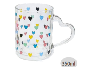 CANECA VIDRO 350ML AMORE 