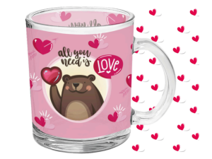 CANECA VIDRO 380ML ESTAMPAS 