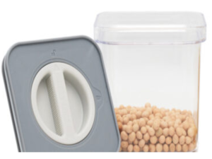 POTE ACRILICO SQUARE 800ML TP-CINZA