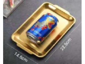 BANDEJA OURO 22X14CM C/ABA