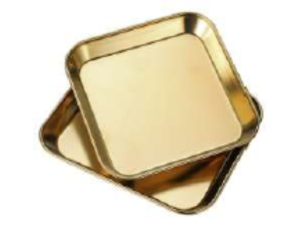 BANDEJA OURO 14CM QUADRADA