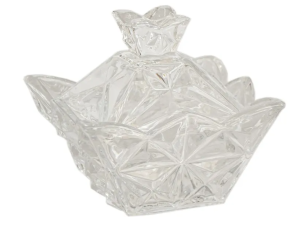 BOMBONIERE VIDRO 13X10CM QUADRADO