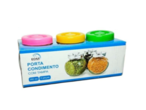 JOGO 3 POTE VIDRO 190ML MINI BALEIRO TP COLOR