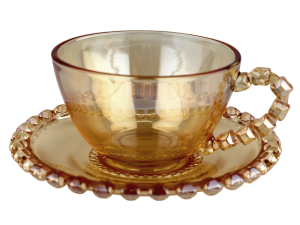 JOGO 4 XICARA VIDRO 200ML DIAMANTE AMBAR