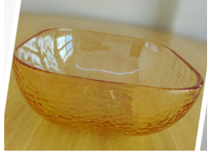 TIGELA VIDRO 1,0L AMBAR QUADRADA