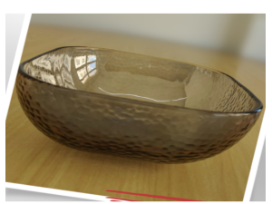 TIGELA VIDRO 1,0L FUME QUADRADA