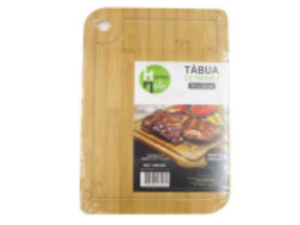 TABUA COZINHA 33X23CM BAMBU C/FURO