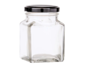 POTE VIDRO 100ML QUADRADO TP-PRETA