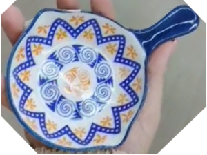 BOWL CERAMICA 120ML C/CABO+BICOS 10,5X7,5CM