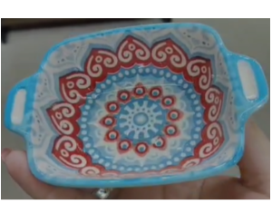 BOWL CERAMICA 120ML RETANG C/ABAS 11X09CM