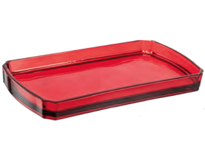 BANDEJA VIDRO NATAL 24X13CM VERMELHA