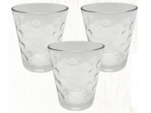 JOGO 3 COPO VIDRO 235ML BOLHAS