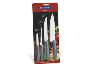 JOGO 4 FACAS PLENUS CINZA TRAMONTINA