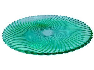 TRAVESSA VIDRO 830ML VERDE 30CM REDONDA