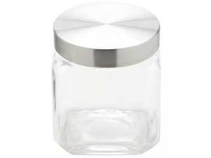 POTE VIDRO QUADRADO TP INOX 8,5X14CM
