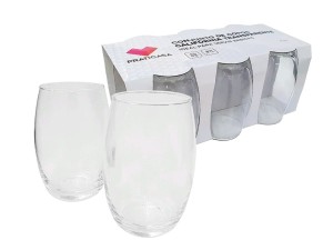 JOGO 6 COPO VIDRO 450ML TRANSPARENTE BOJUDO