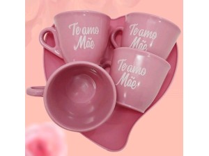 KIT MAE C/4 XIC C/ PIRES PLASTICO CORACAO 03-CORES